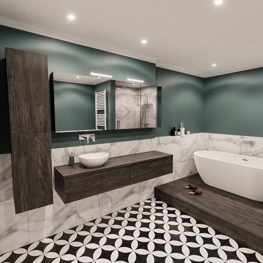 Zaro Lush onderkast met topblad 180cm in kleur DARK BROWN met 2 lades Push tot open geschikt voor linkse wastafel. Met ovale keramische opzetkom met 0 kraangat(en) in het topblad - Foto 3