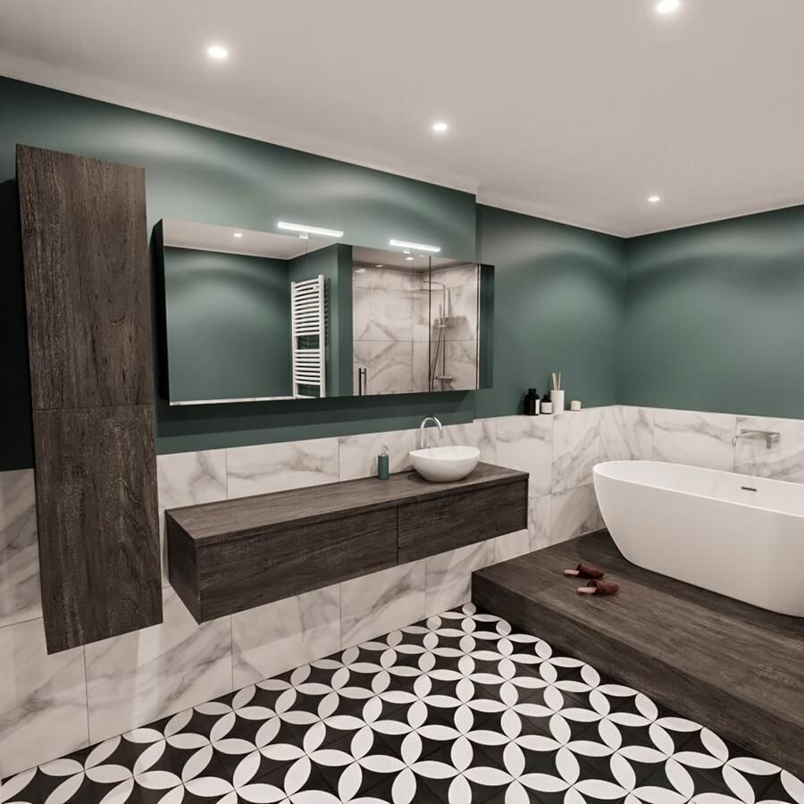 Zaro Lush onderkast met topblad 180cm in kleur DARK BROWN met 2 lades Push tot open geschikt voor rechtse wastafel. Met ovale keramische opzetkom met 1 kraangat(en) in het topblad - Foto 3