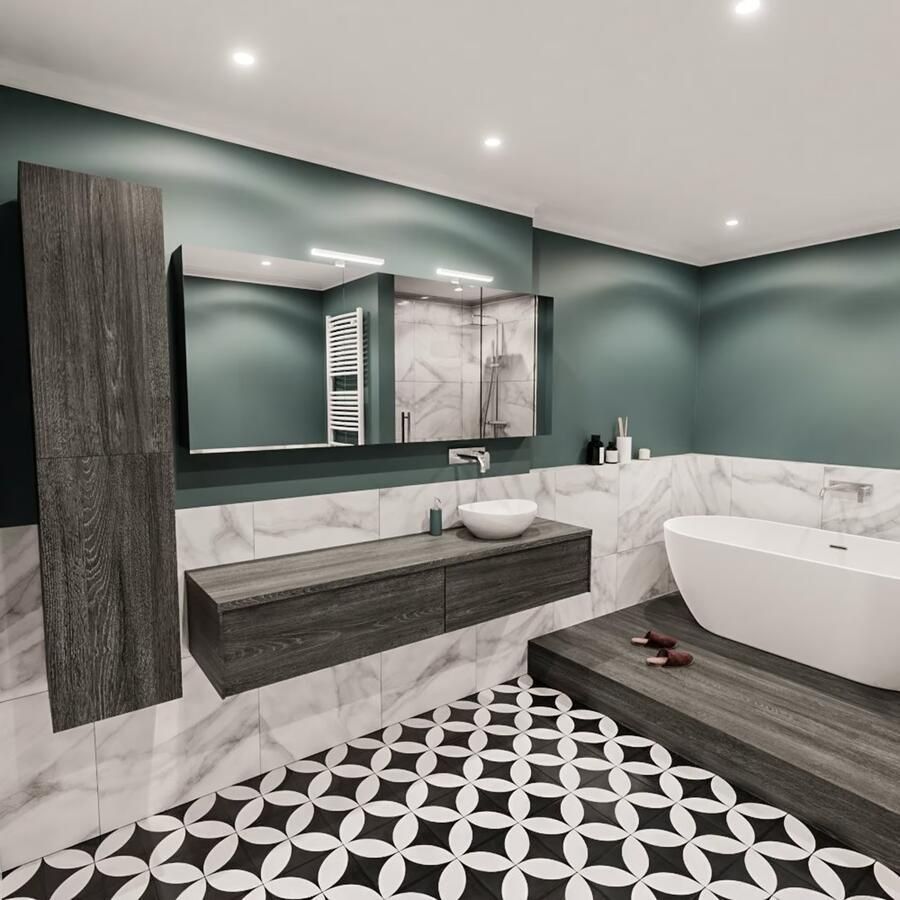 Zaro Lush onderkast met topblad 180cm in kleur ANTRACITE met 2 lades Push tot open geschikt voor rechtse wastafel. Met ovale keramische opzetkom met 0 kraangat(en) in het topblad - Foto 3