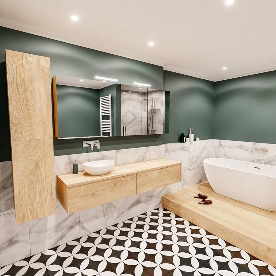 Zaro Lush onderkast met topblad 180cm in kleur WASHED OAK met 2 lades Push tot open geschikt voor linkse wastafel. Met ovale keramische opzetkom met 0 kraangat(en) in het topblad - Foto 3