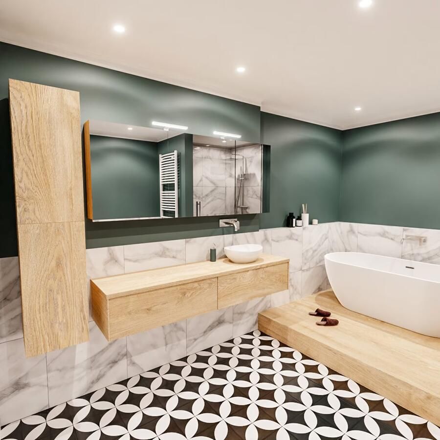 Zaro Lush onderkast met topblad 180cm in kleur WASHED OAK met 2 lades Push tot open geschikt voor rechtse wastafel. Met ovale keramische opzetkom met 0 kraangat(en) in het topblad - Foto 3