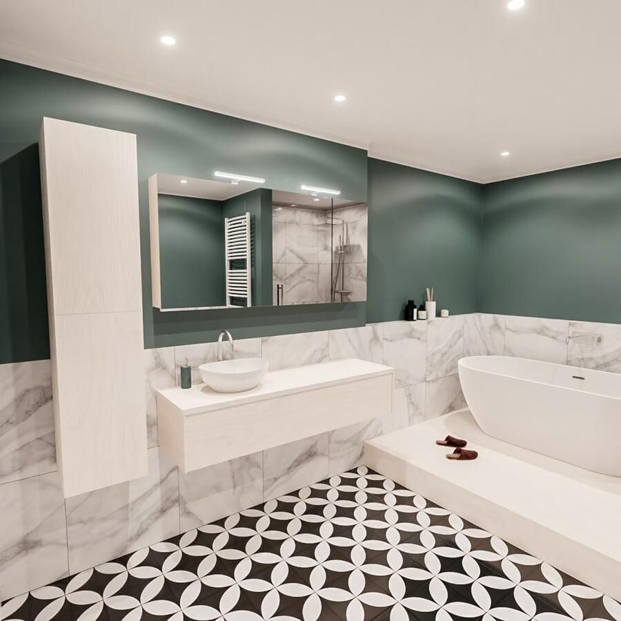 Zaro Lush onderkast met topblad 150cm in kleur UNDERLAYMENT met 1 lades Push tot open geschikt voor linkse wastafel. Met ovale keramische opzetkom met 1 kraangat(en) in het topblad - Foto 3