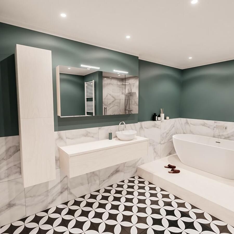 Zaro Lush onderkast met topblad 150cm in kleur UNDERLAYMENT met 1 lades Push tot open geschikt voor rechtse wastafel. Met ovale keramische opzetkom met 1 kraangat(en) in het topblad - Foto 2