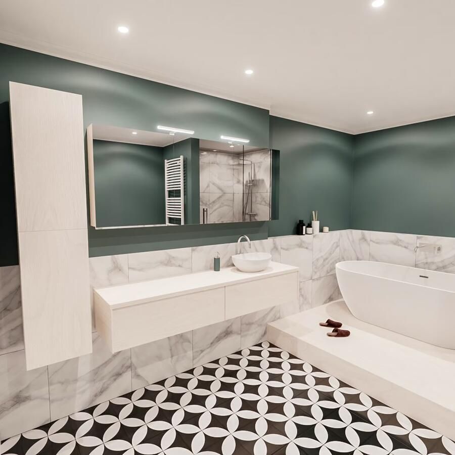 Zaro Lush onderkast met topblad 180cm in kleur UNDERLAYMENT met 2 lades Push tot open geschikt voor rechtse wastafel. Met ovale keramische opzetkom met 1 kraangat(en) in het topblad - Foto 3