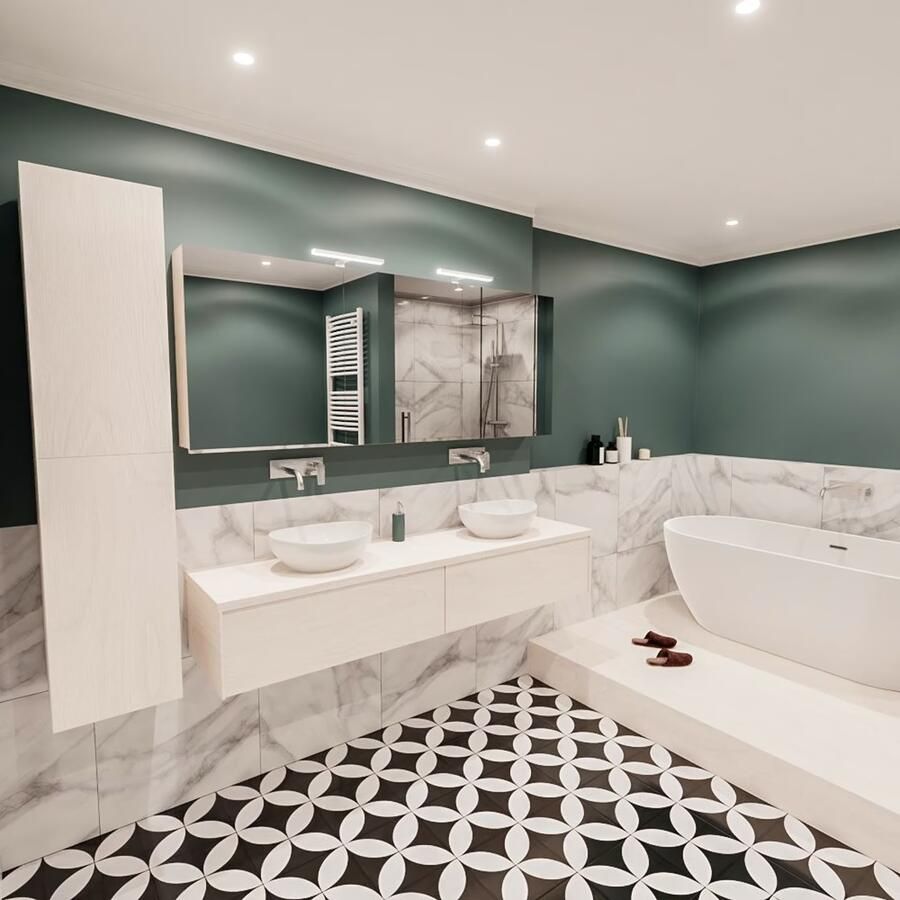 Zaro Lush onderkast met topblad 180cm in kleur UNDERLAYMENT met 2 lades Push tot open geschikt voor dubbele wastafel. Met ovale keramische opzetkom met 0 kraangat(en) in het topblad - Foto 3