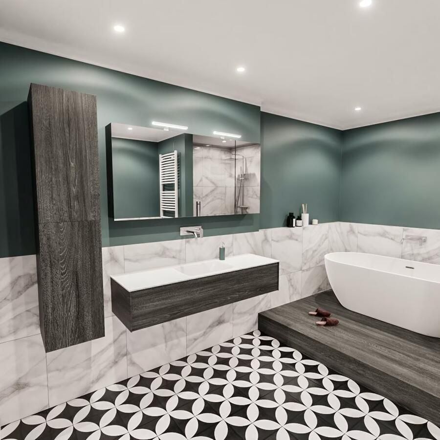 Zaro Lush onderkast 150cm in kleur ANTRACITE met 1 lade Push tot open geschikt voor gecentreerde wastafel. Compleet met solid surface wastafel cloud M35216met 0 kraangat(en) - Foto 3