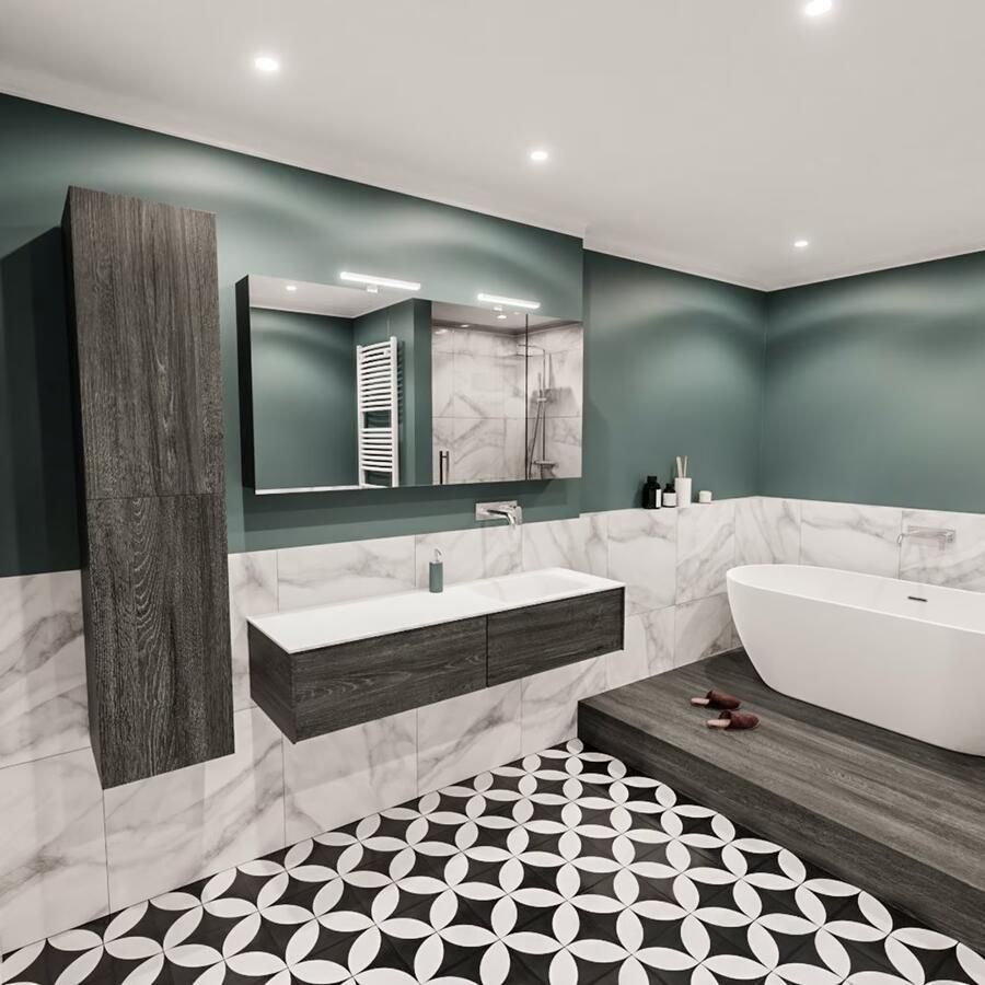 Zaro Lush onderkast 150cm in kleur ANTRACITE met 2 lades Push tot open geschikt voor rechtse wastafel. Compleet met solid surface wastafel cloud M35218met 0 kraangat(en) - Foto 3