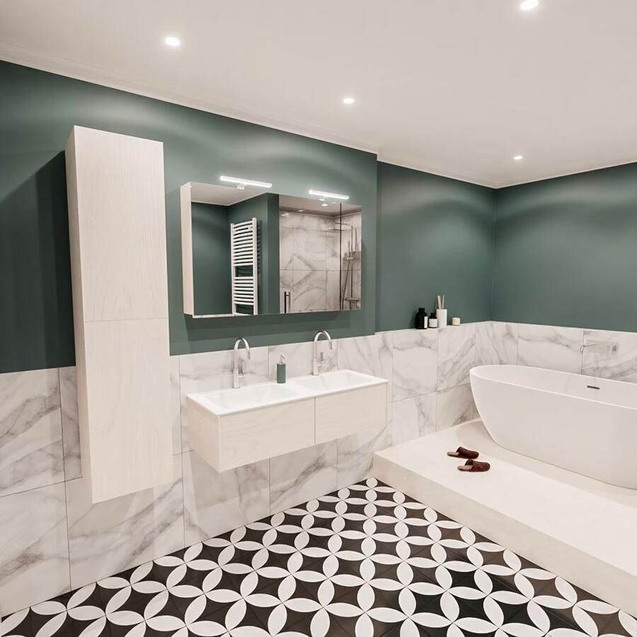 Zaro Lush onderkast 120cm in kleur UNDERLAYMENT met 2 lades Push tot open geschikt voor dubbele wastafel. Compleet met solid surface wastafel cloud M35165met 2 kraangat(en) - Foto 3