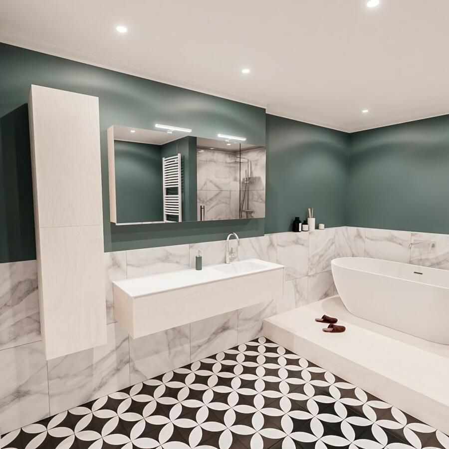 Zaro Lush onderkast 150cm in kleur UNDERLAYMENT met 1 lade Push tot open geschikt voor rechtse wastafel. Compleet met solid surface wastafel cloud M35218met 1 kraangat(en) - Foto 3