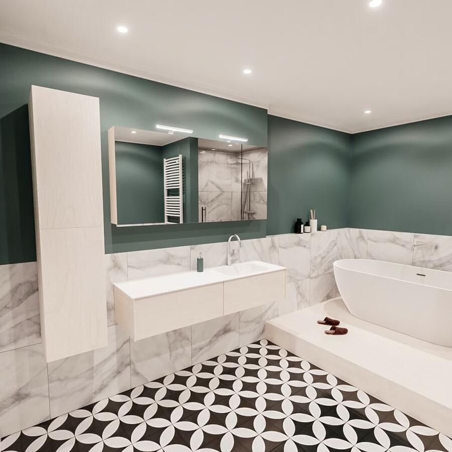 Zaro Lush onderkast 150cm in kleur UNDERLAYMENT met 2 lades Push tot open geschikt voor rechtse wastafel. Compleet met solid surface wastafel cloud M35218met 1 kraangat(en) - Foto 3