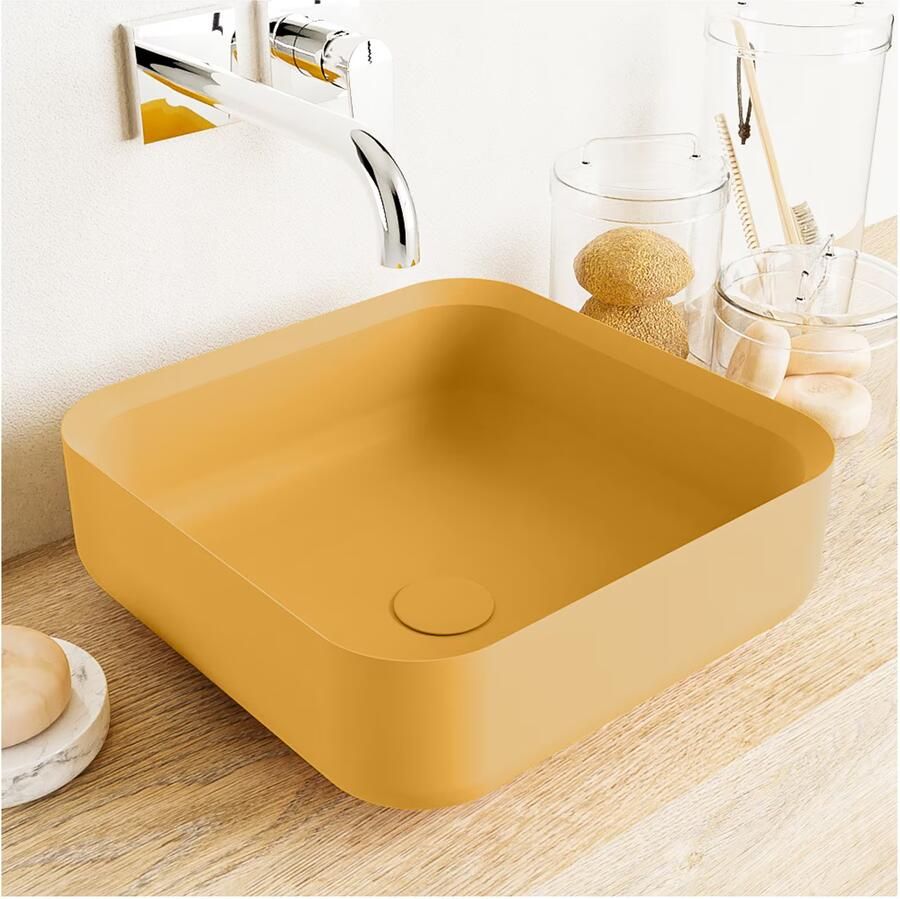 Mondiaz Speciaal Ruimtebesparend sifon met clickwaste Easy | 5 4" | Solid Surface | ocher - Foto 3