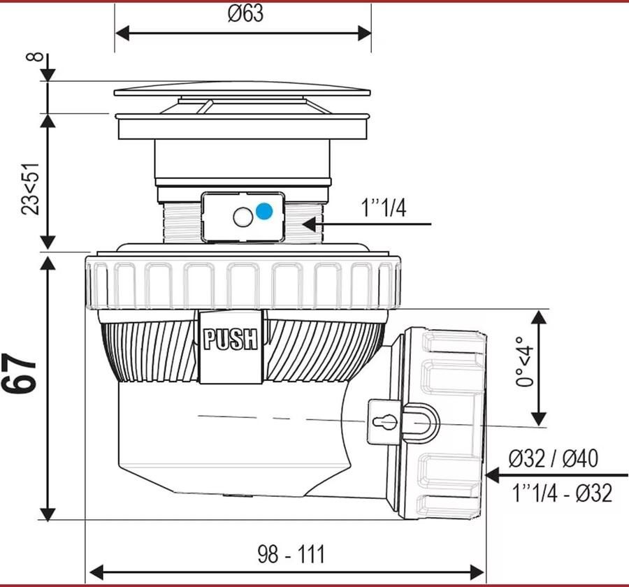 Mondiaz Speciaal Ruimtebesparend sifon met clickwaste Easy | 5 4" | Solid Surface | ostra