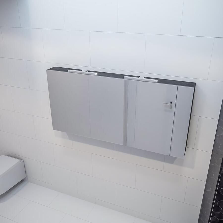 Mondiaz Spiegelkast Vico Cube | 150x70 cm | 3 Deuren | Zonder verlichting | Eiken