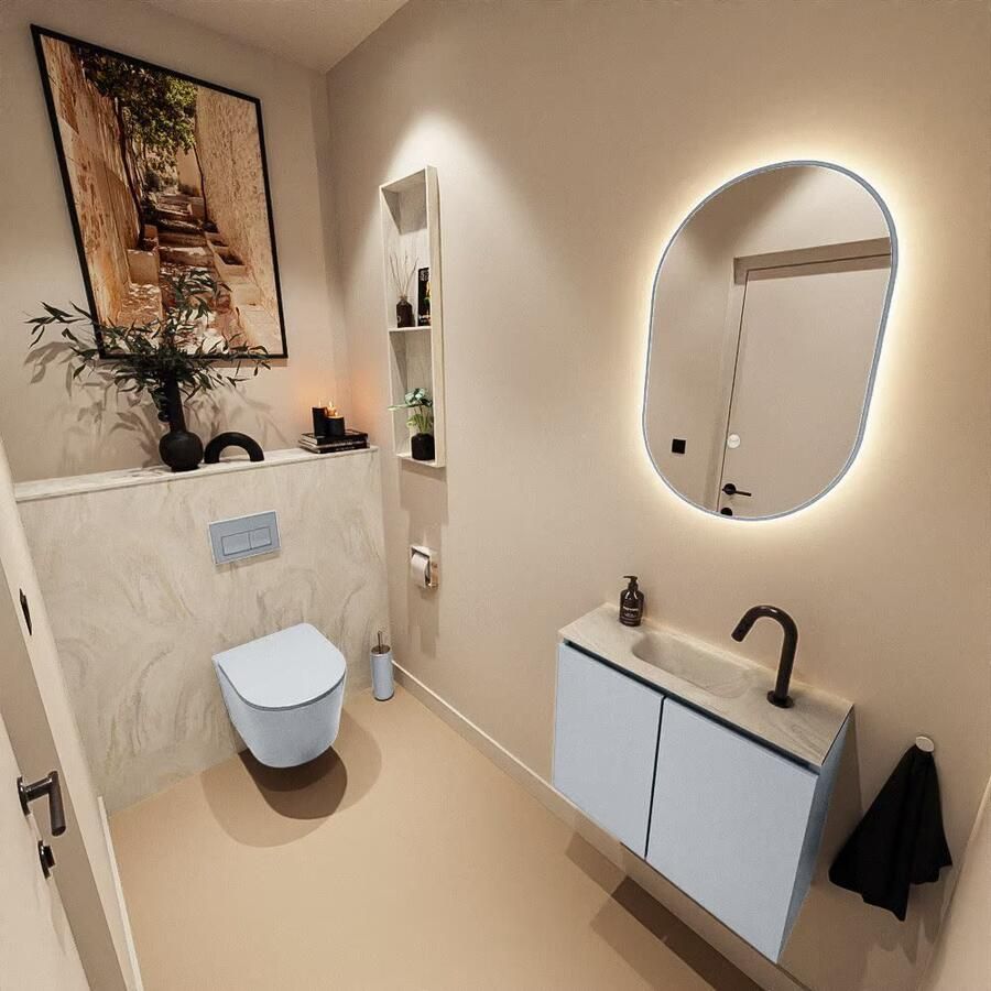 Mondiaz Toiletmeubel Ture Dlux | 60 cm | Meubelkleur Clay | Eden wastafel Ostra Midden | 1 kraangat - Foto 3