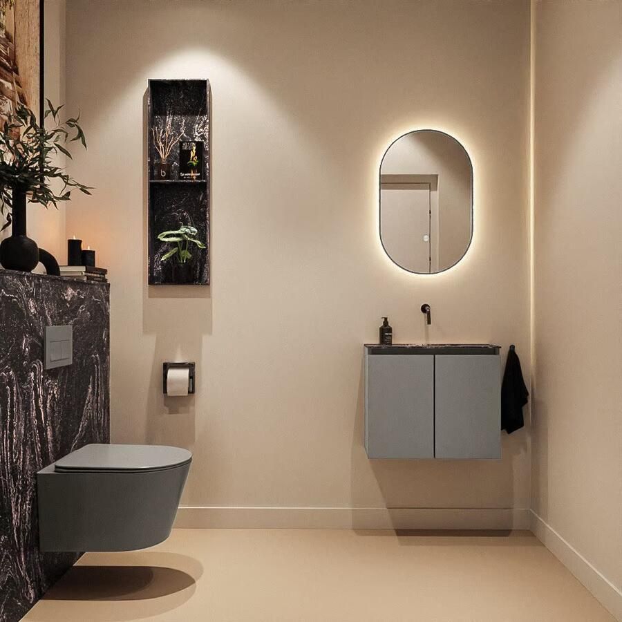 Mondiaz Toiletmeubel Ture Dlux | 60 cm | Meubelkleur Smoke | Eden wastafel Lava Midden | Zonder kraangat - Foto 3