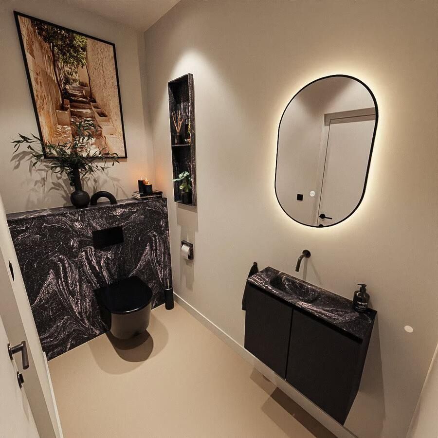 Mondiaz Toiletmeubel Ture Dlux | 60 cm | Meubelkleur Urban | Eden wastafel Lava Links | Zonder kraangat - Foto 3