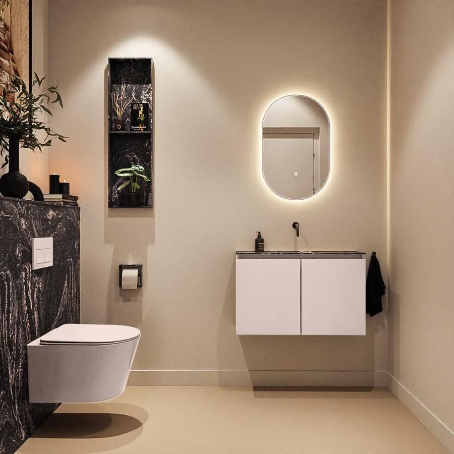 Mondiaz Toiletmeubel Ture Dlux | 80 cm | Meubelkleur Rosee | Eden wastafel Lava Midden | Zonder kraangat - Foto 3