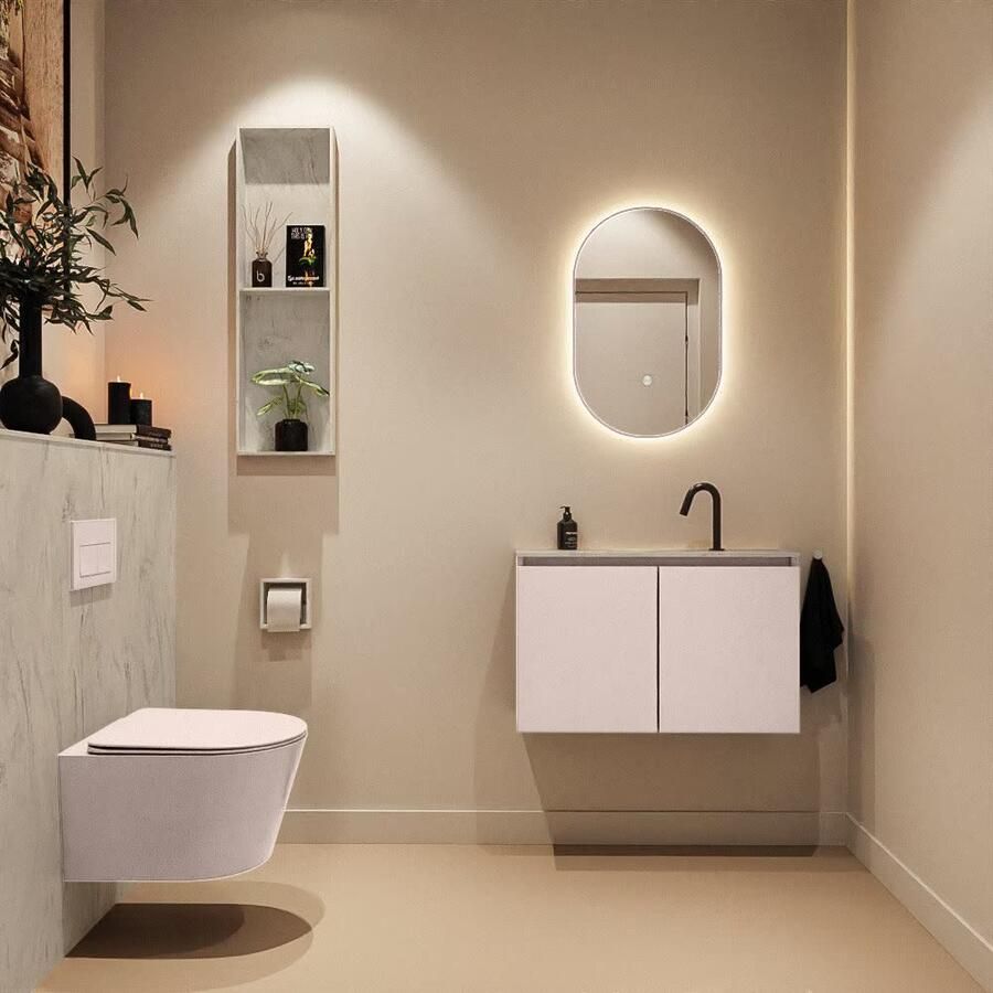 Mondiaz Toiletmeubel Ture Dlux | 80 cm | Meubelkleur Rosee | Eden wastafel Opalo Midden | 1 kraangat - Foto 3