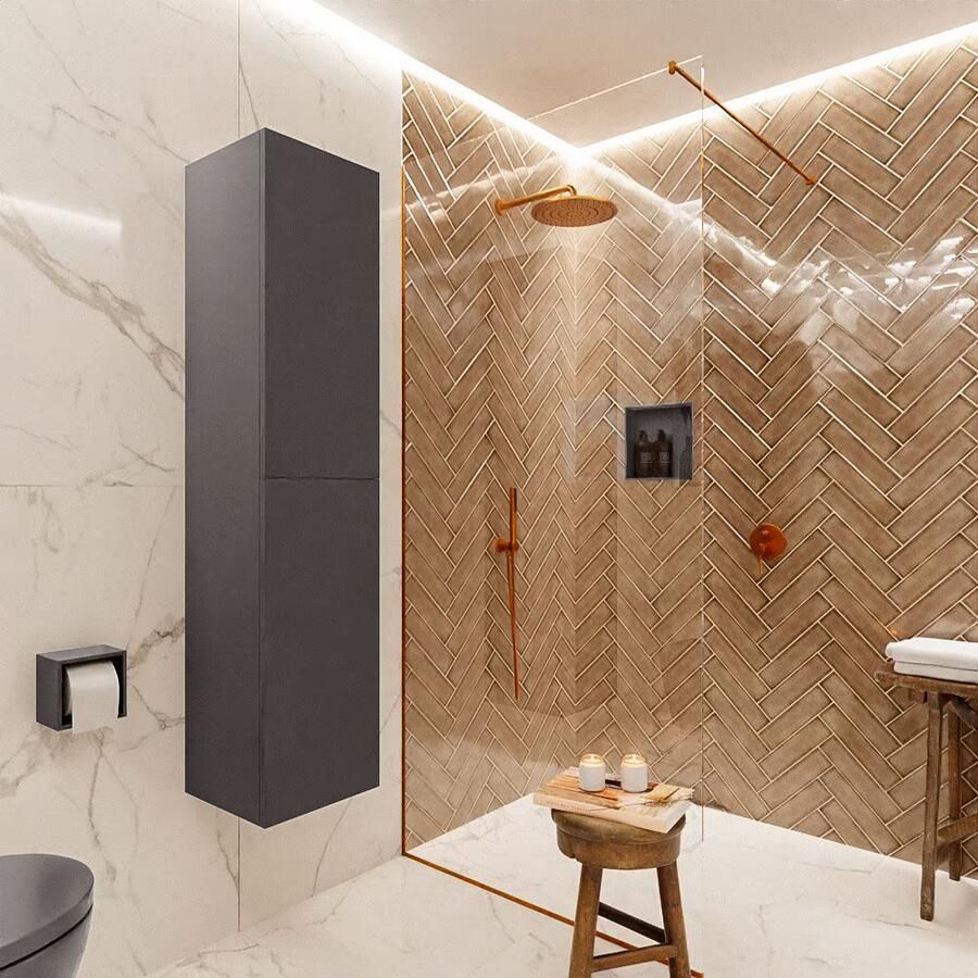 Mondiaz Vica Beam kolomkast 160 cm 2 deuren antraciet mat (Darkgrey) - Foto 4