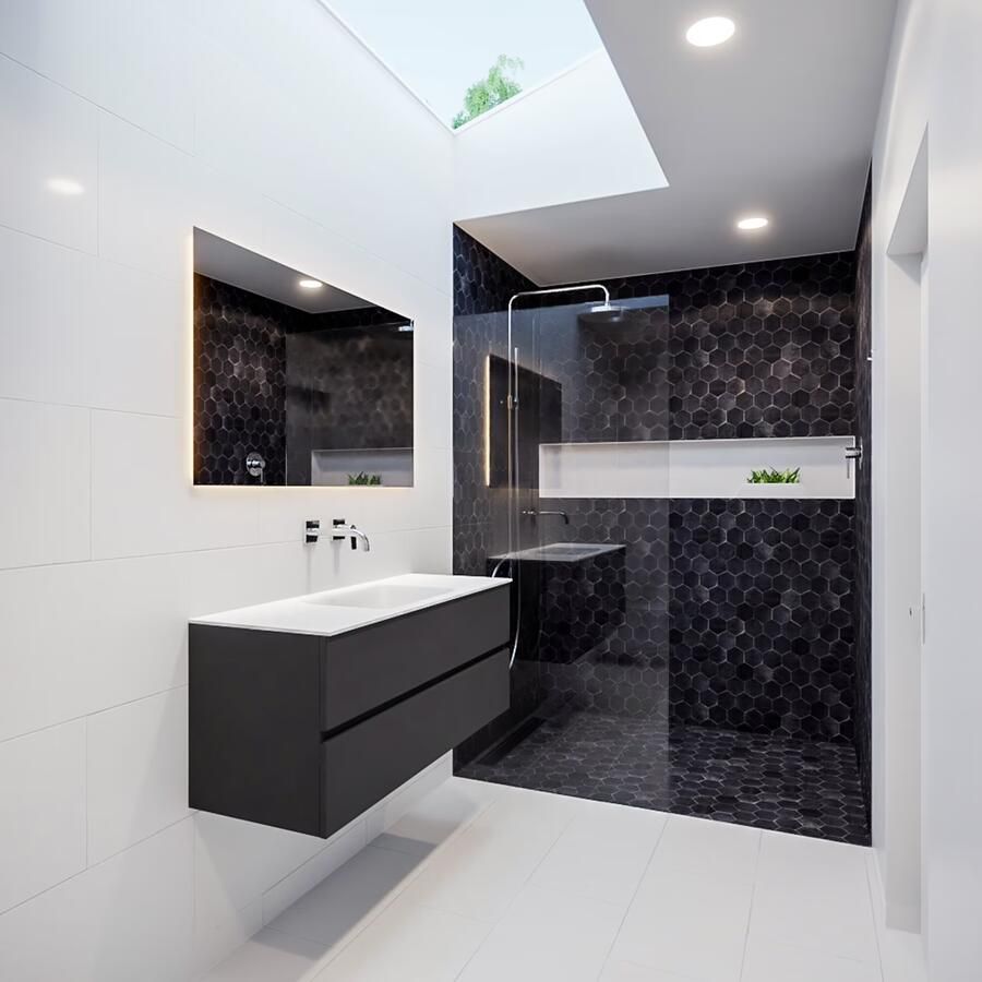 Mondiaz VICA Badkamermeubelset 120cm 2 lades wasbak Cloud midden 0 kraangaten solid surface darkgrey PC75341080 - Foto 4