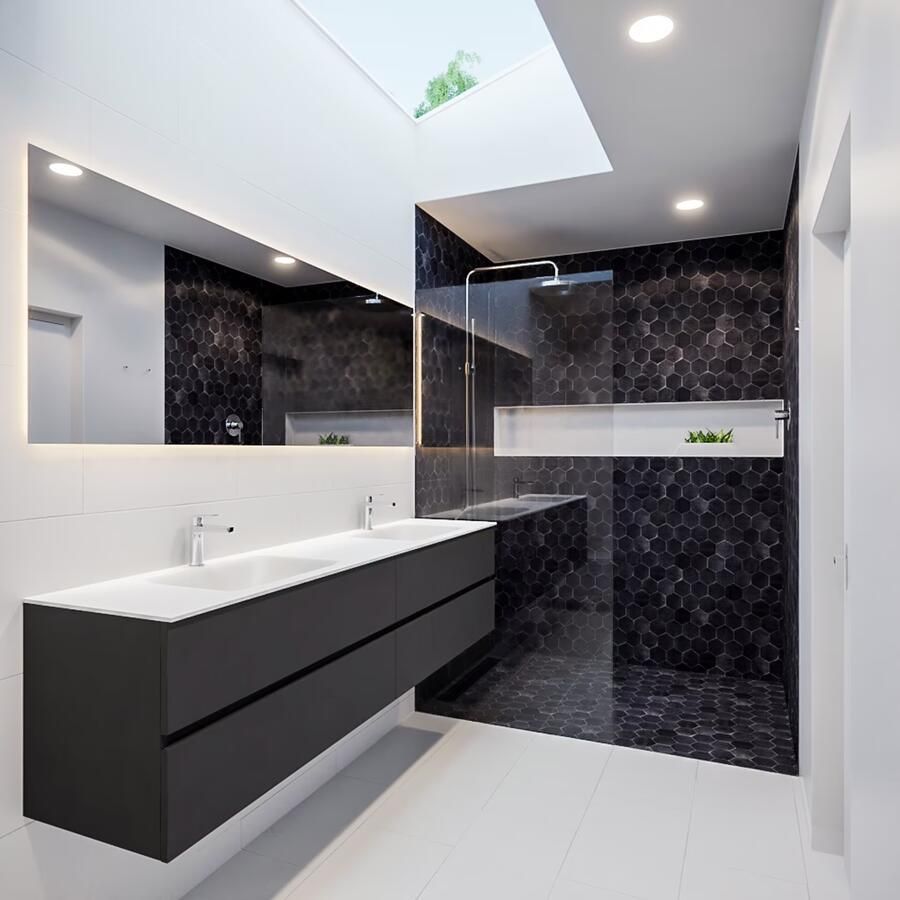 Mondiaz VICA Badkamermeubelset 200cm 4 lades wasbak Cloud dubbel 2 kraangaten solid surface darkgrey PC75341659 - Foto 4