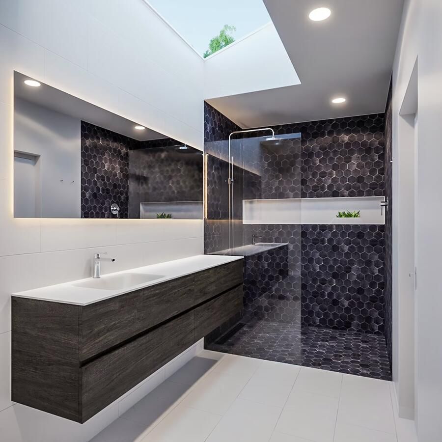 Mondiaz VICA Badkamermeubelset 200cm 4 lades wasbak Cloud links 1 kraangat solid surface dark brown PC75341675 - Foto 3