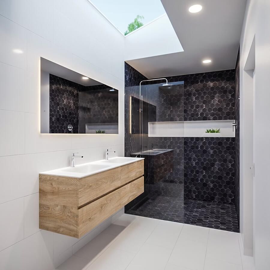 Mondiaz VICA Badkamermeubelset 150cm 4 lades wasbak Cloud dubbel 2 kraangaten solid surface washed oak PC75341315 - Foto 4