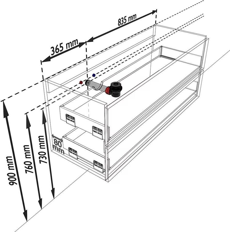 Mondiaz VICA Badkamermeubelset 120cm 2 lades wasbak Moon links 0 kraangaten solid surface army PC75341393 - Foto 3