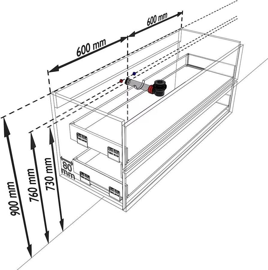 Mondiaz VICA Badkamermeubelset 120cm 2 lades wasbak Cloud midden 0 kraangaten solid surface talc PC75341072 - Foto 3