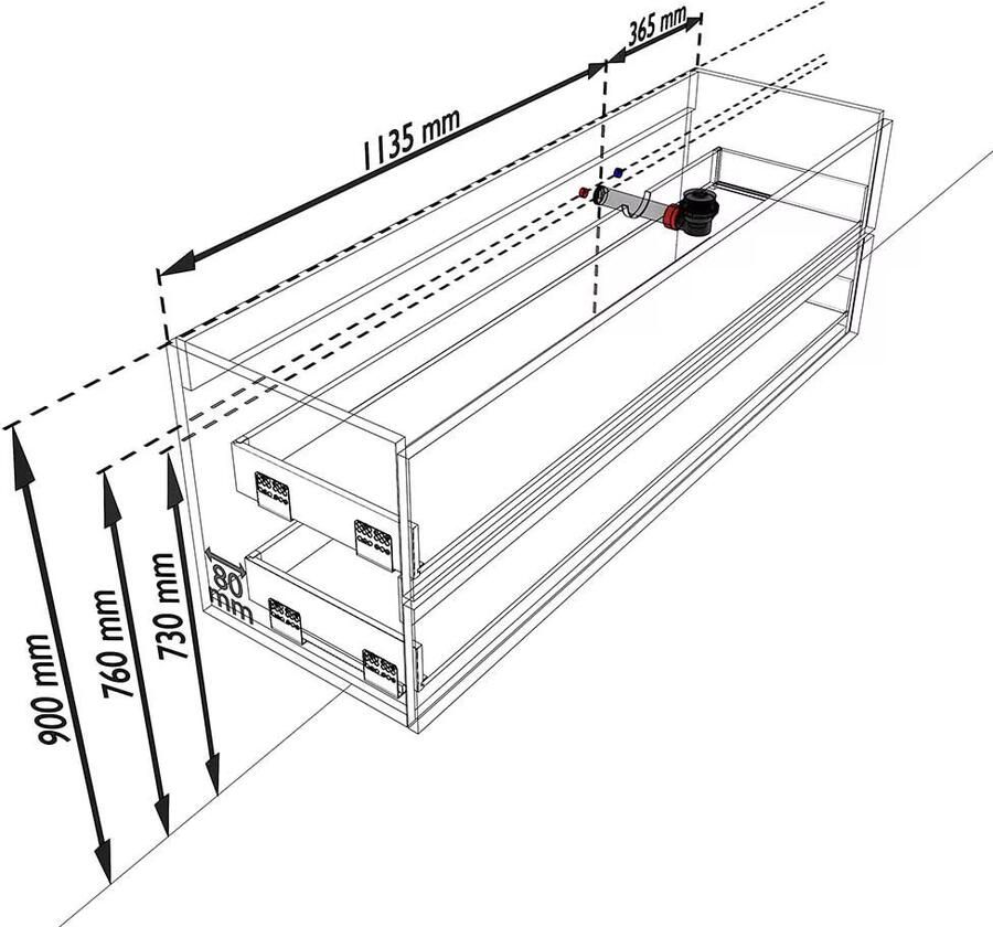 Mondiaz VICA Badkamermeubelset 150cm 2 lades wasbak Cloud rechts 0 kraangaten solid surface darkgrey PC75341098 - Foto 3