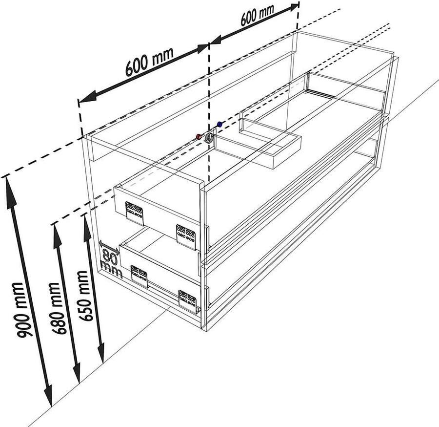 Mondiaz VICA Badkamermeubelset 120cm 2 lades wasbak Denia midden 1 kraangat keramiek carrara marmer PC75341579 - Foto 2