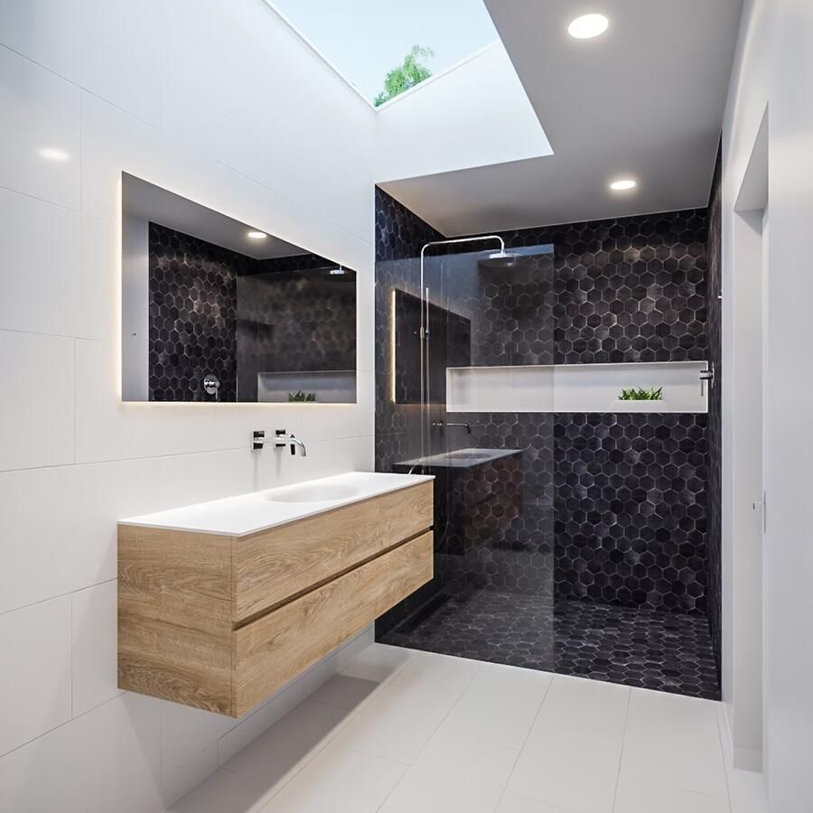 Mondiaz VICA Badkamermeubelset 150cm 2 lades wasbak Moon midden 0 kraangaten solid surface washed oak PC75341208 - Foto 1