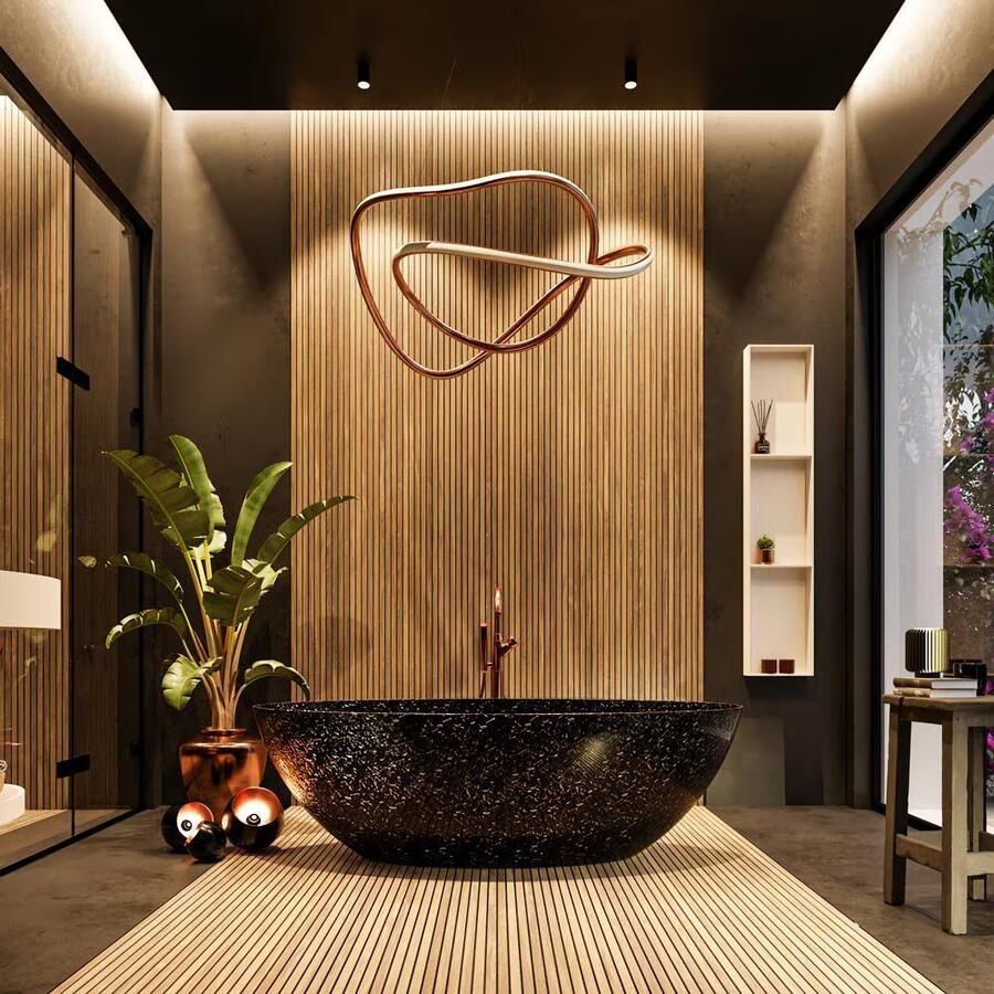 Mondiaz Vrijstaand bad Float | 170x80 cm | Incl.Badafvoer | Carbon | Ovaal | Flakes