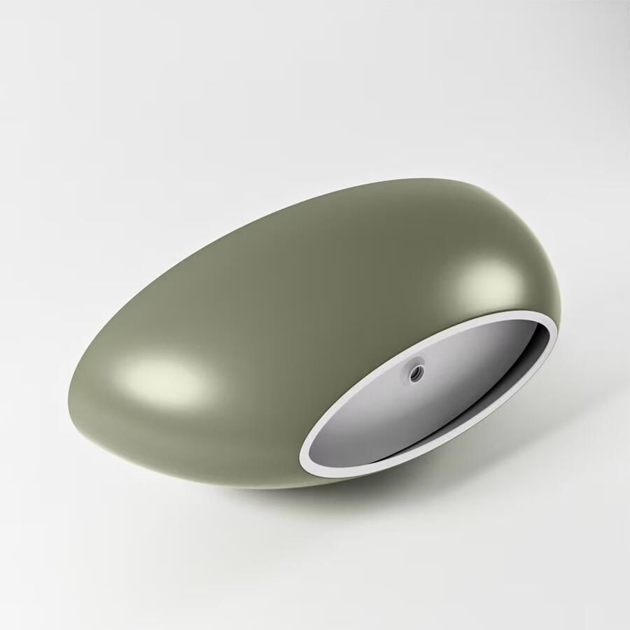 Mondiaz Vrijstaand bad Float | 170x80 cm | Solid surface | Ovaal | Army - Foto 3