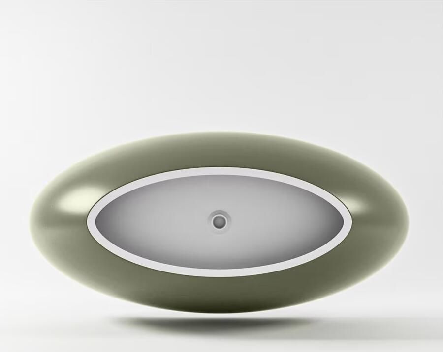 Mondiaz Vrijstaand bad Float | 170x80 cm | Solid surface | Ovaal | Army - Foto 2
