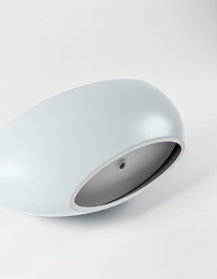 Mondiaz Vrijstaand bad Float | 170x80 cm | Solid surface | Ovaal | Clay - Foto 3