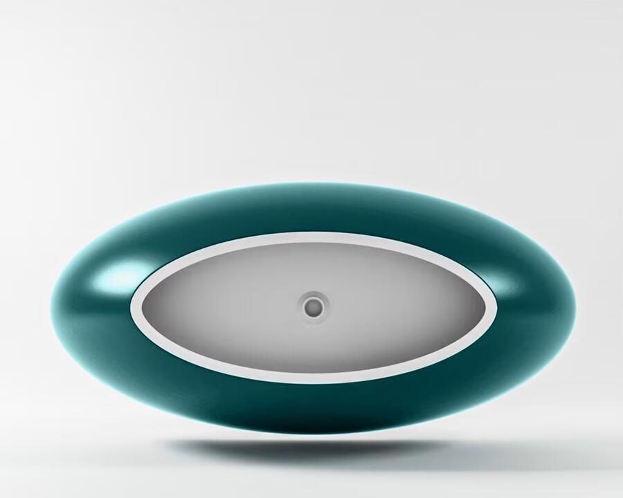 Mondiaz Vrijstaand bad Float | 170x80 cm | Solid surface | Ovaal | Smag Talc - Foto 3