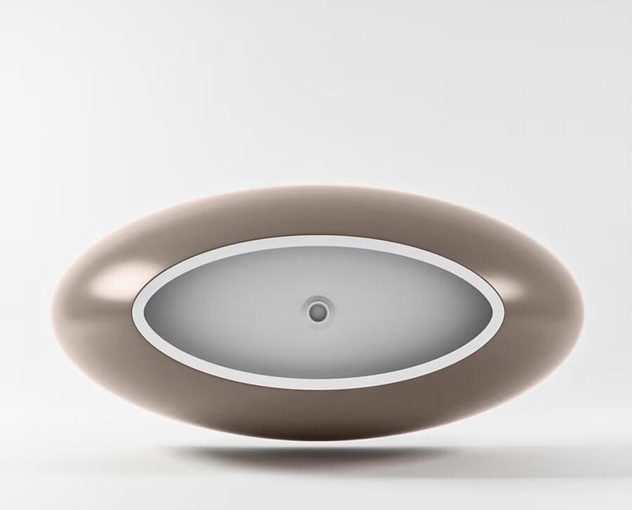 Mondiaz Vrijstaand bad Float | 170x80 cm | Solid surface | Ovaal | Smoke - Foto 3