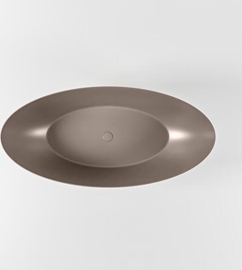 Mondiaz Vrijstaand bad Float | 170x80 cm | Solid surface | Ovaal | Smoke - Foto 2