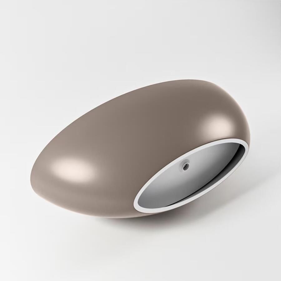 Mondiaz Vrijstaand bad Float | 170x80 cm | Solid surface | Ovaal | Smoke Talc - Foto 3