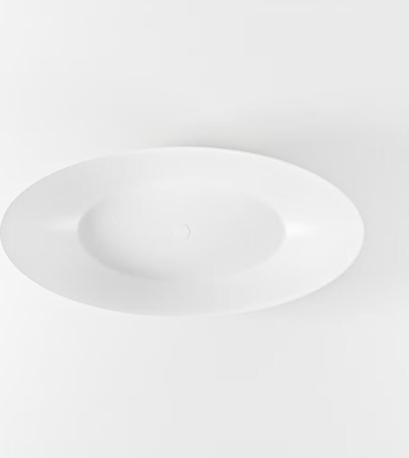 Mondiaz Vrijstaand bad Float | 170x80 cm | Solid surface | Ovaal | Smoke Talc