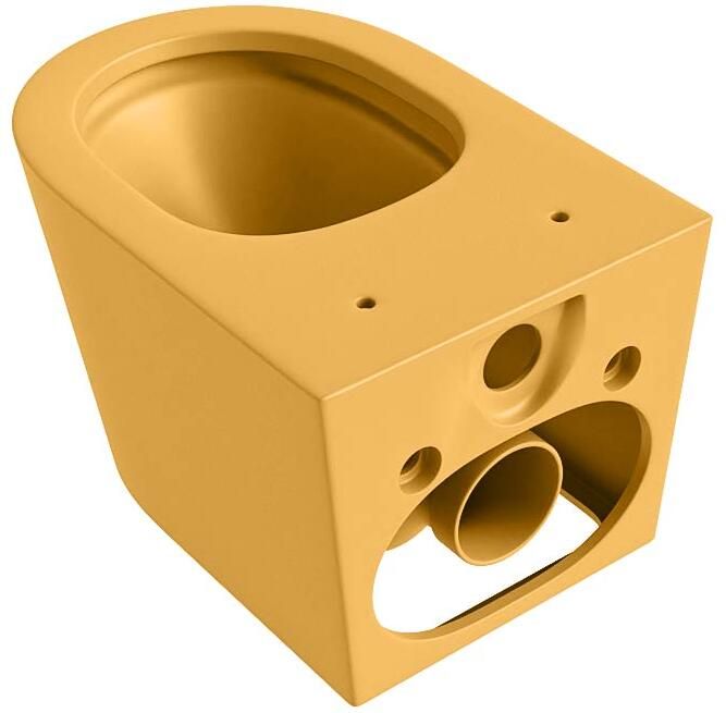 Mondiaz Wandcloset Lavie | 53 cm | Zonder spoelrand | Single fire | Excl.Toiletzitting | Keramiek | Ocher (geel)