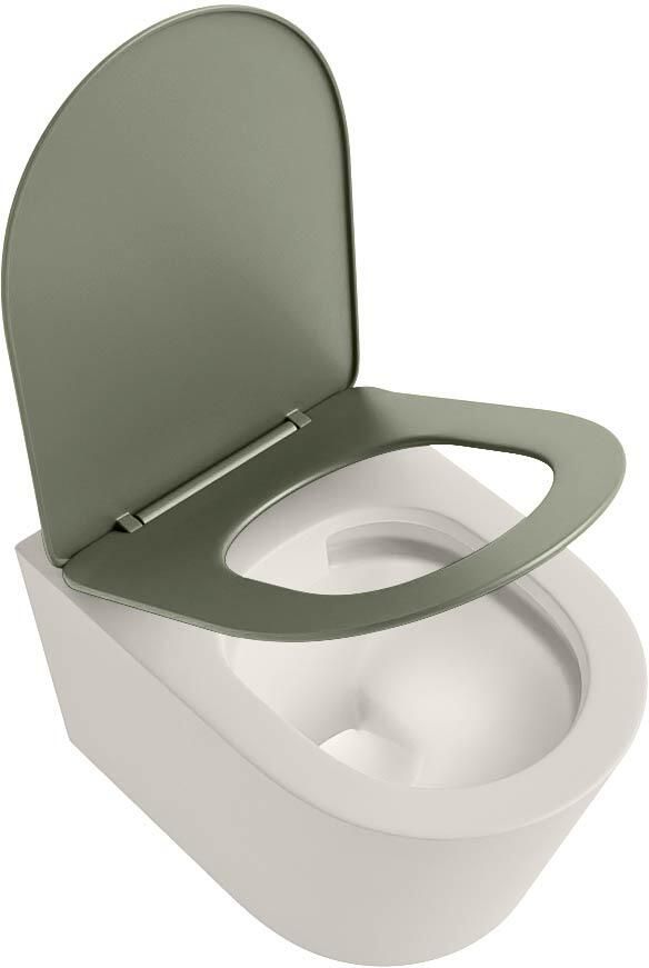 Mondiaz Wandcloset Lavie | Zonder spoelrand | Incl.Toiletzitting-Army | Keramiek | Linen (beige) - Foto 2