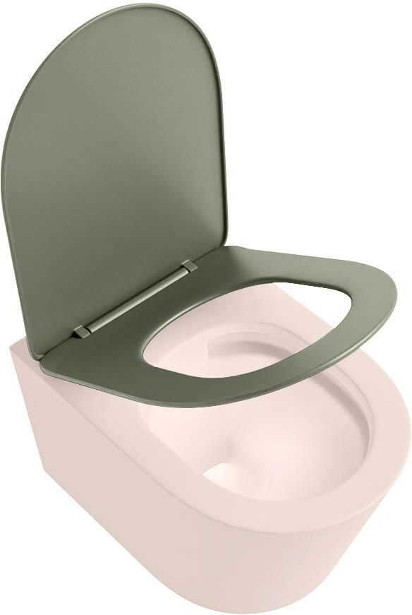 Mondiaz Wandcloset Lavie | Zonder spoelrand | Incl.Toiletzitting-Army | Keramiek | Rosee - Foto 2