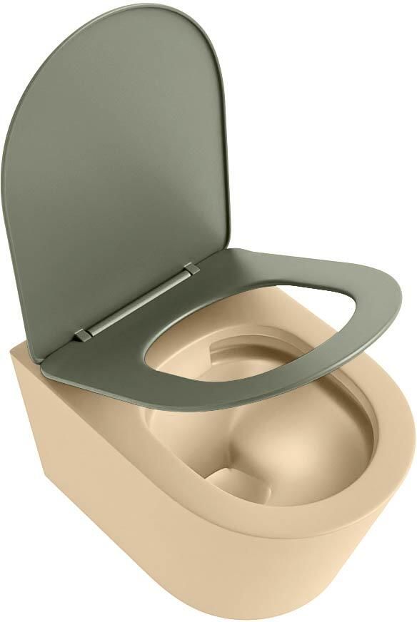 Mondiaz Wandcloset Lavie | Zonder spoelrand | Incl.Toiletzitting-Army | Keramiek | Sand - Foto 3