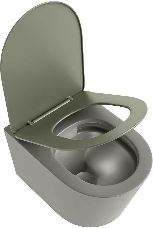 Mondiaz Wandcloset Lavie | Zonder spoelrand | Incl.Toiletzitting-Army | Keramiek | Smoke (grijs) - Foto 3