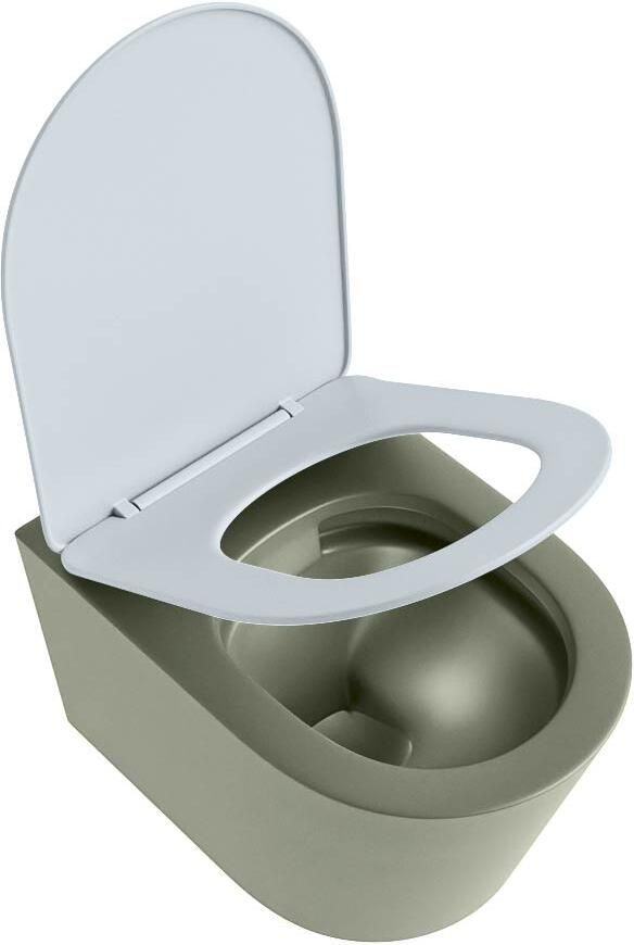 Mondiaz Wandcloset Lavie | Zonder spoelrand | Incl.Toiletzitting-Clay | Keramiek | Army (groen) - Foto 2