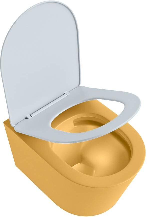 Mondiaz Wandcloset Lavie | Zonder spoelrand | Incl.Toiletzitting-Clay | Keramiek | Ocher (geel) - Foto 3