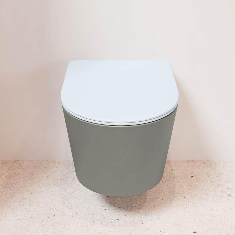 Mondiaz Wandcloset Lavie | Zonder spoelrand | Incl.Toiletzitting-Clay | Keramiek | Smoke (grijs) - Foto 3