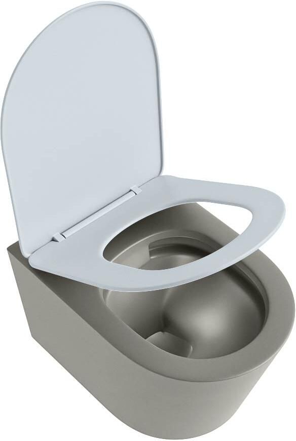 Mondiaz Wandcloset Lavie | Zonder spoelrand | Incl.Toiletzitting-Clay | Keramiek | Smoke (grijs) - Foto 2